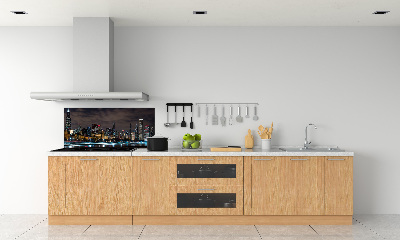 Glazen achterwand keuken Chicago 's nachts