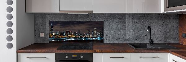 Glazen achterwand keuken Chicago 's nachts
