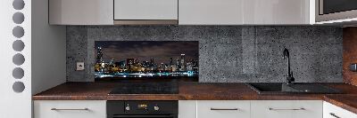 Glazen achterwand keuken Chicago 's nachts