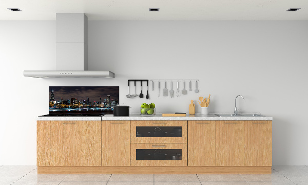 Glazen achterwand keuken Chicago 's nachts