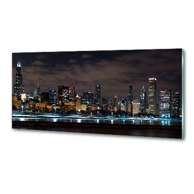 Panel dekor szkło Chicago nocą