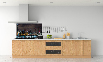 Glazen achterwand keuken Chicago 's nachts