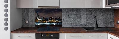Glazen achterwand keuken Chicago 's nachts
