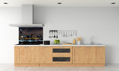 Glazen achterwand keuken Chicago 's nachts