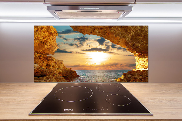Glazen achterwand keuken Grot aan zee