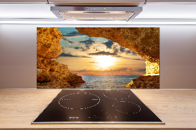 Glazen achterwand keuken Grot aan zee