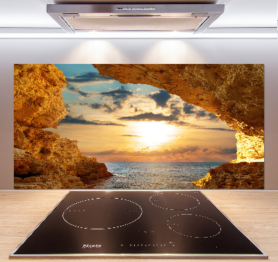 Glazen achterwand keuken Grot aan zee