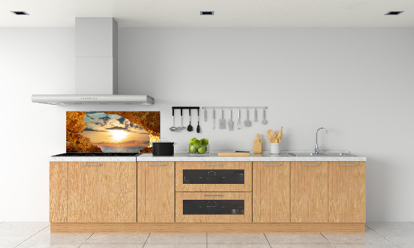 Glazen achterwand keuken Grot aan zee