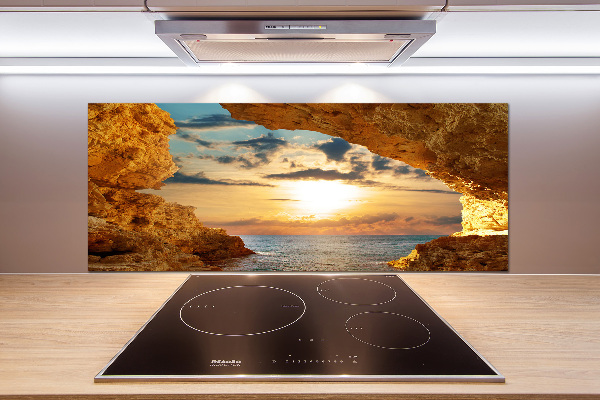 Glazen achterwand keuken Grot aan zee