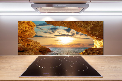 Glazen achterwand keuken Grot aan zee