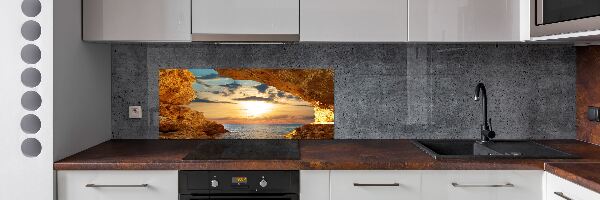 Glazen achterwand keuken Grot aan zee