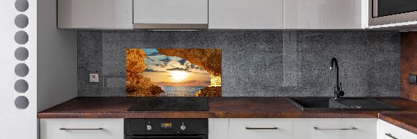 Glazen achterwand keuken Grot aan zee