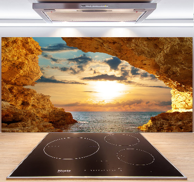 Glazen achterwand keuken Grot aan zee