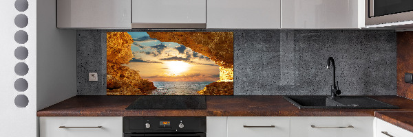 Glazen achterwand keuken Grot aan zee