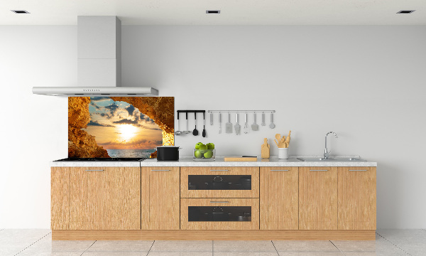 Glazen achterwand keuken Grot aan zee