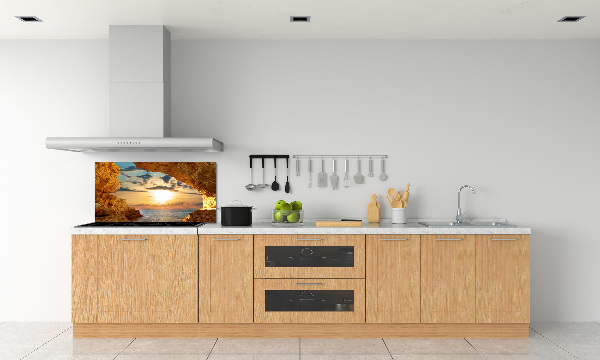 Glazen achterwand keuken Grot aan zee