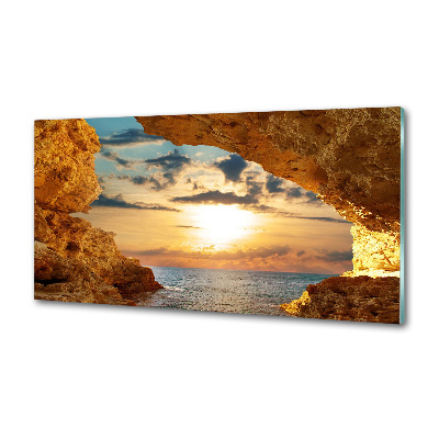 Glazen achterwand keuken Grot aan zee