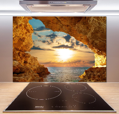 Glazen achterwand keuken Grot aan zee