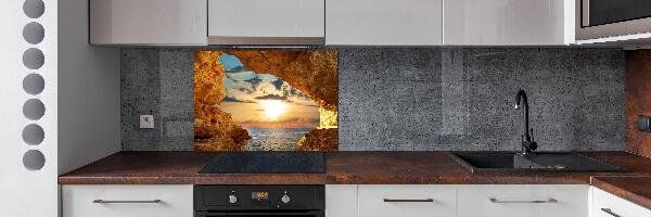Glazen achterwand keuken Grot aan zee