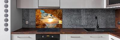 Glazen achterwand keuken Grot aan zee