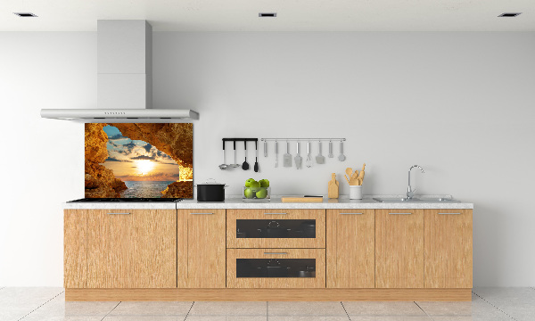 Glazen achterwand keuken Grot aan zee