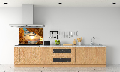 Glazen achterwand keuken Grot aan zee