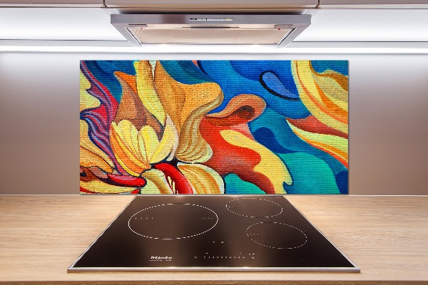 Glazen achterwand keuken Abstracte bloem