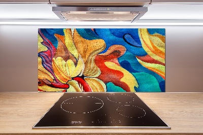 Glazen achterwand keuken Abstracte bloem