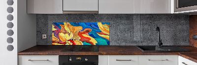 Glazen achterwand keuken Abstracte bloem