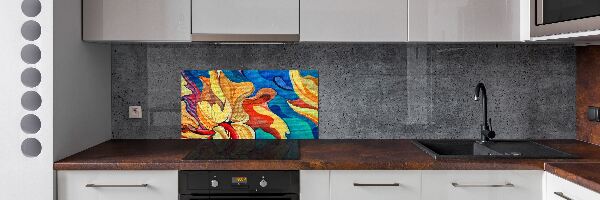 Glazen achterwand keuken Abstracte bloem