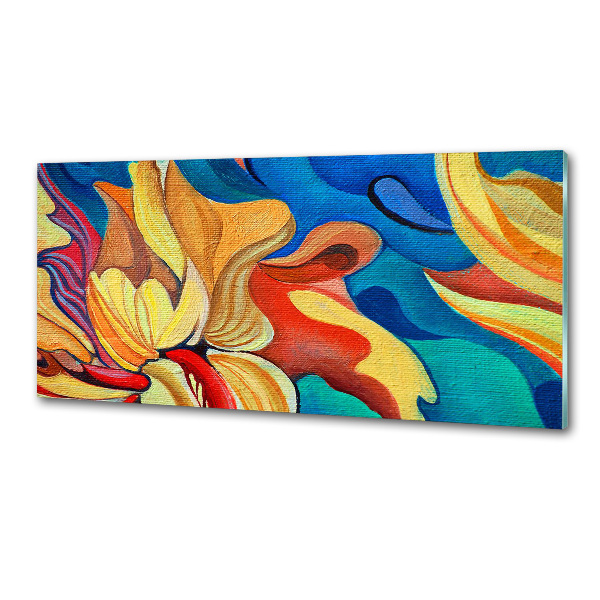 Glazen achterwand keuken Abstracte bloem