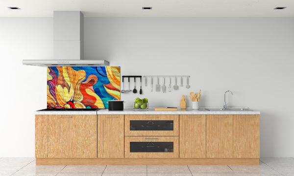 Glazen achterwand keuken Abstracte bloem