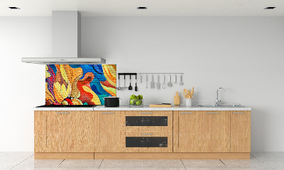 Glazen achterwand keuken Abstracte bloem
