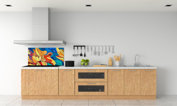 Glazen achterwand keuken Abstracte bloem