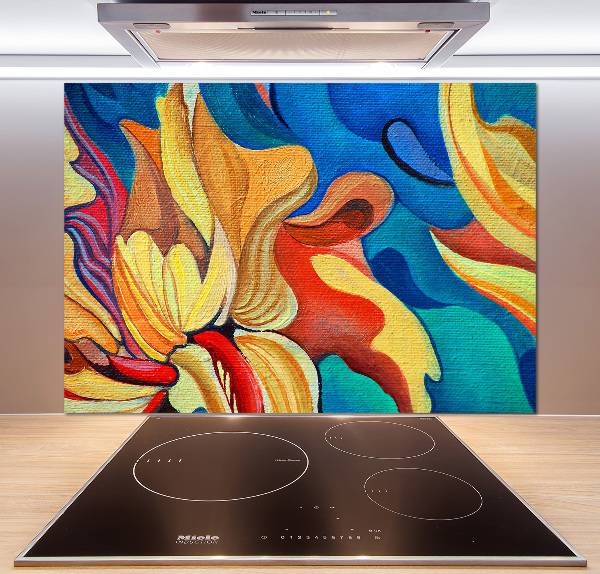 Glazen achterwand keuken Abstracte bloem