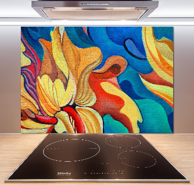 Glazen achterwand keuken Abstracte bloem