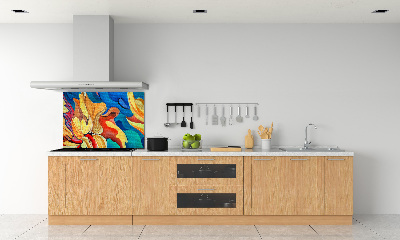 Glazen achterwand keuken Abstracte bloem