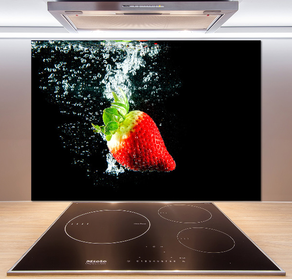 Keuken achterwand Aardbei onder water
