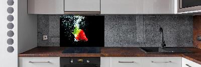 Keuken achterwand Aardbei onder water
