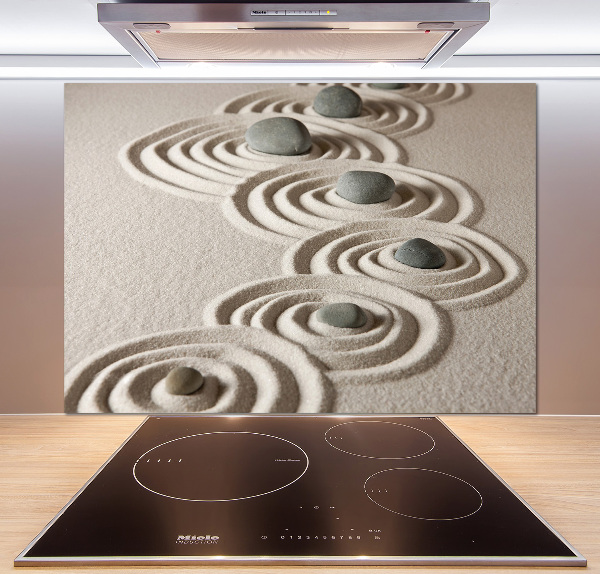 Spatscherm keuken Zen stenen zand