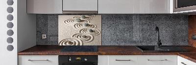 Spatscherm keuken Zen stenen zand