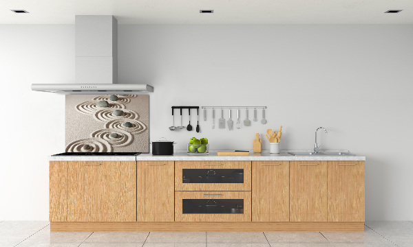 Spatscherm keuken Zen stenen zand