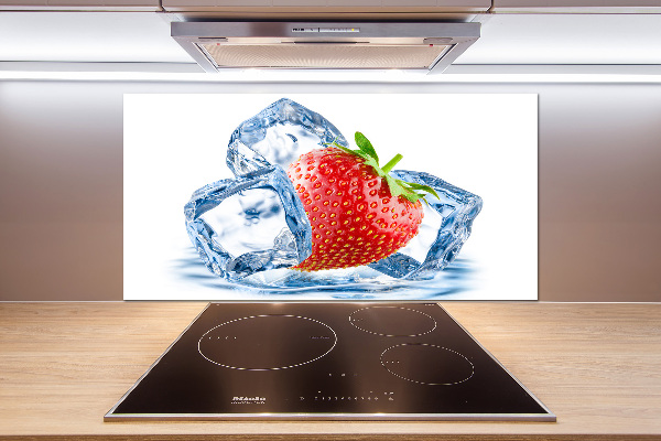 Glazen achterwand keuken Aardbei met ijs