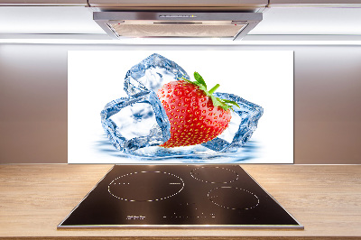 Glazen achterwand keuken Aardbei met ijs