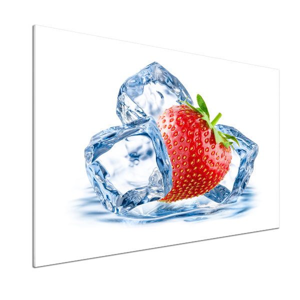 Glazen achterwand keuken Aardbei met ijs