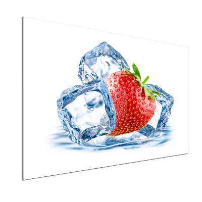 Glazen achterwand keuken Aardbei met ijs