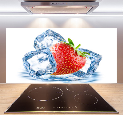 Glazen achterwand keuken Aardbei met ijs