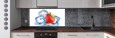 Glazen achterwand keuken Aardbei met ijs