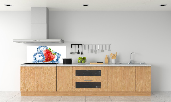 Glazen achterwand keuken Aardbei met ijs