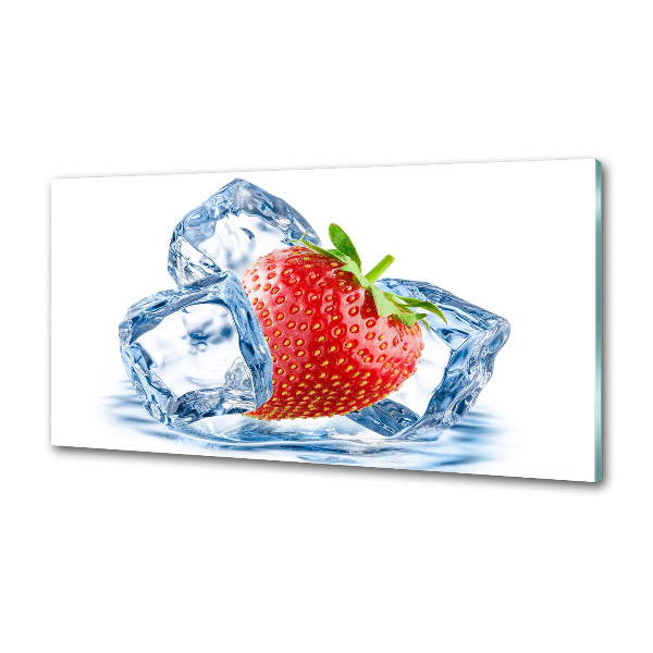 Glazen achterwand keuken Aardbei met ijs